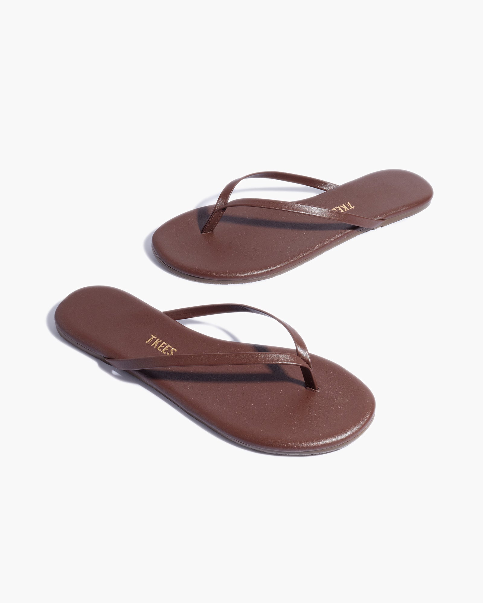 Brown Women's's's's's's's's's's's's's's's's's's's's's's TKEES Lily Shimmers Flip Flops | TIREZG519