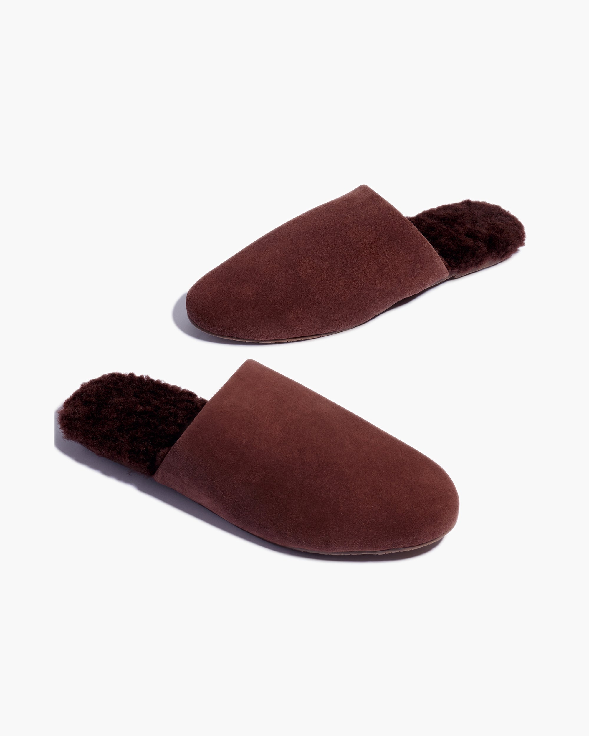 Chocolate Women's's's's's's's's's's's's's's's's's's's's's's TKEES Ines Shearling Slides | WLJYFA724