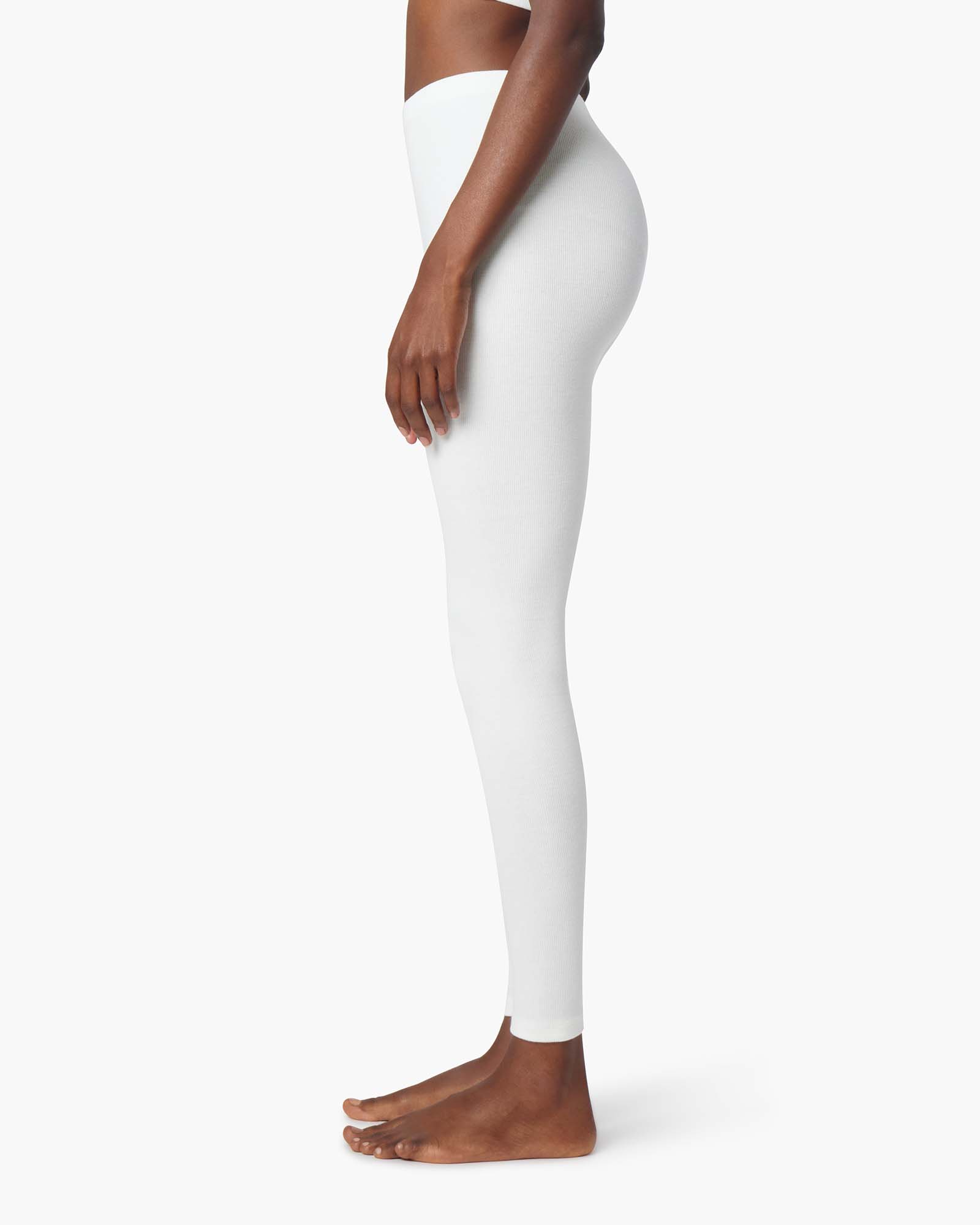 White Women's's's's's's's's's's's's's's's's's's's's's's TKEES Super Rib Leggings | AXUIVZ162