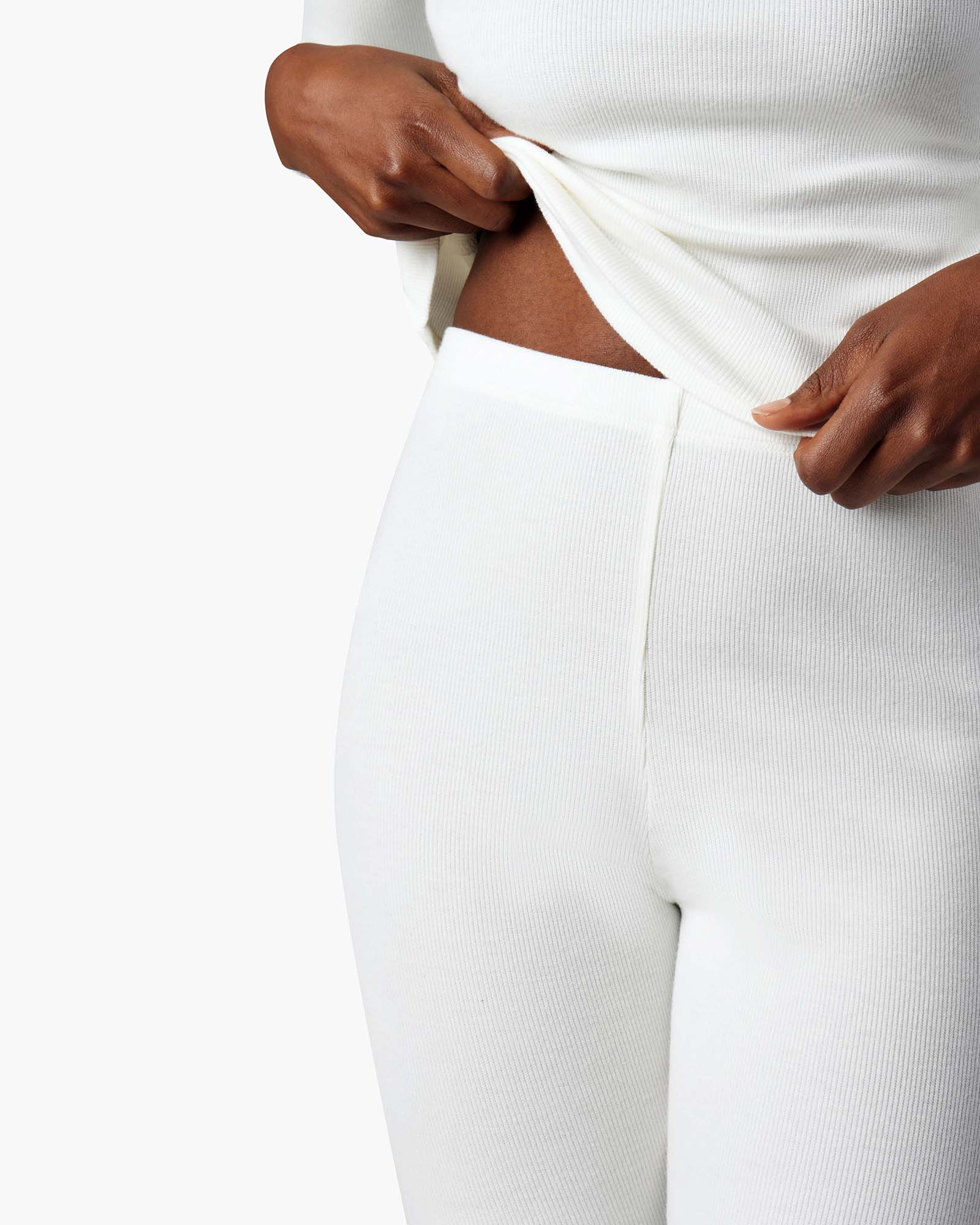 White Women's's's's's's's's's's's's's's's's's's's's's's TKEES Super Rib Leggings | AXUIVZ162